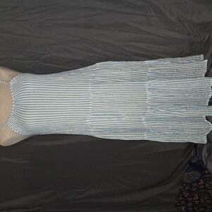 Lightweight Aqua & White Sundress, Sm